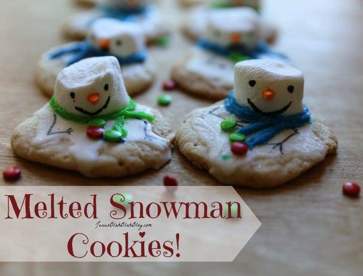 Cute Melted Snowman Cookies on table