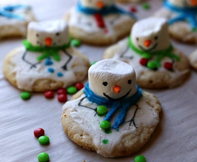 Melting Snowman Chewy Sugar Christmas Cookie Recipe Yummy!