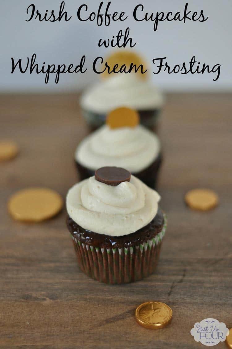 Irish Coffee Cupcakes with Whipped Cream Frosting