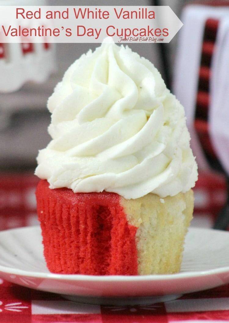 Red and White Vanilla Valentine’s Day Cupcakes