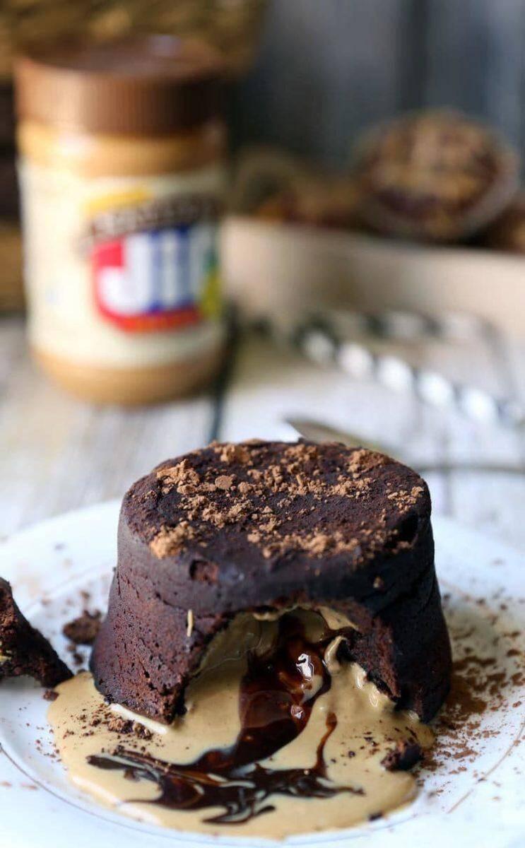 Peanut Butter Filled Chocolate Lava Cakes
