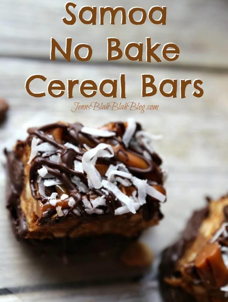 Samoa No Bake Cereal Bars Recipe