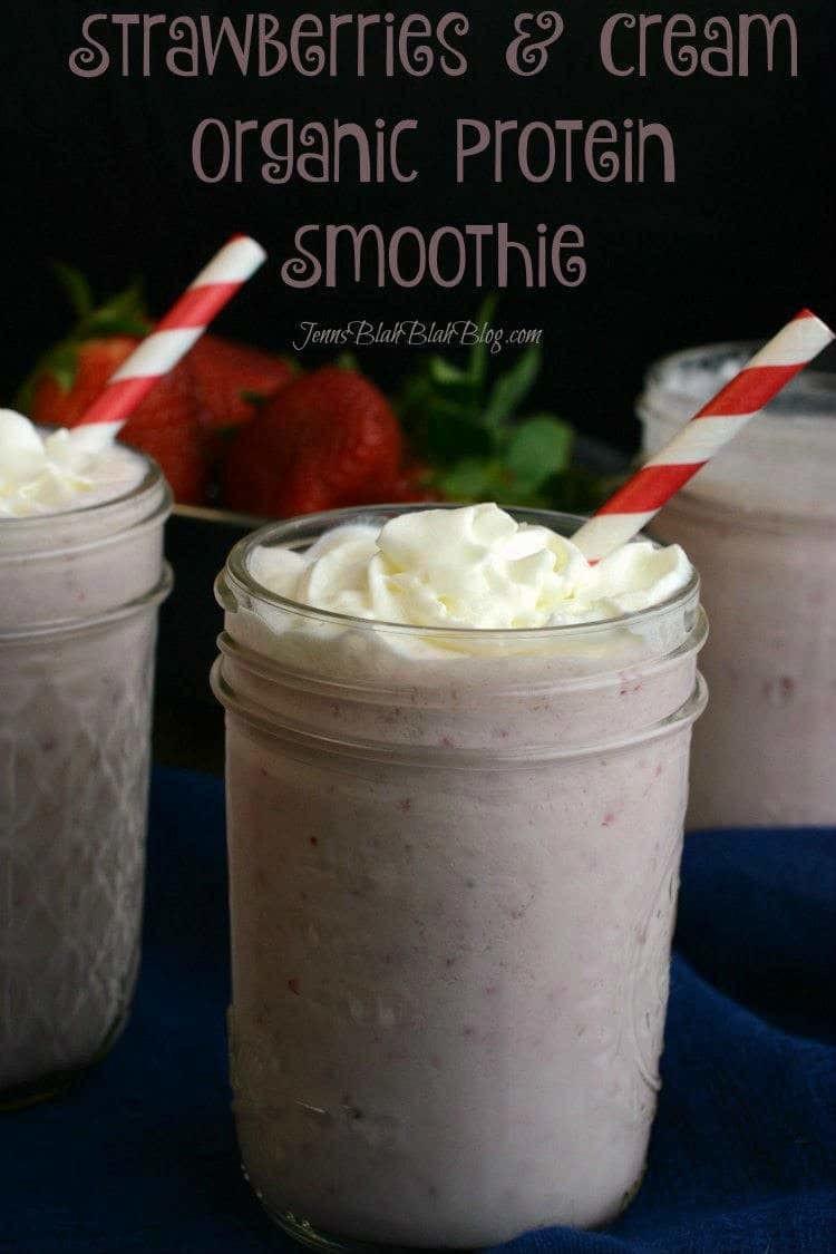 Strawberries & Cream Organic Protein Smoothie Recipe