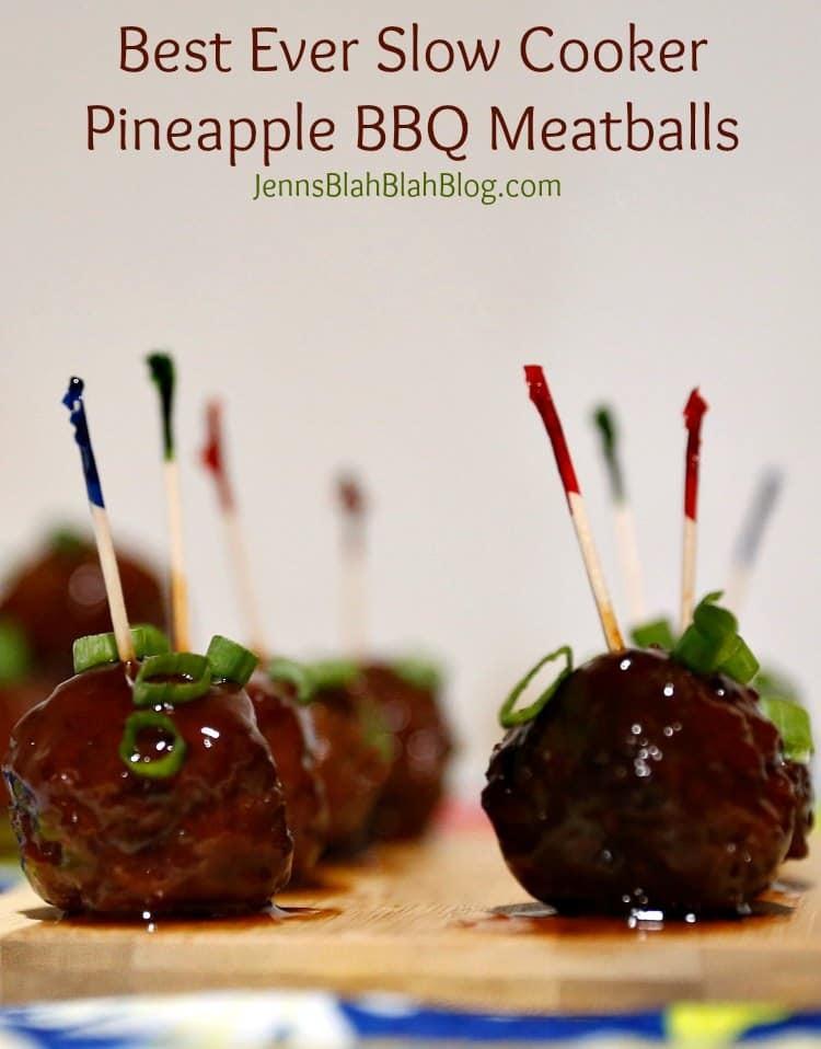 Easy Slow Cooker Pineapple BBQ Meatballs
