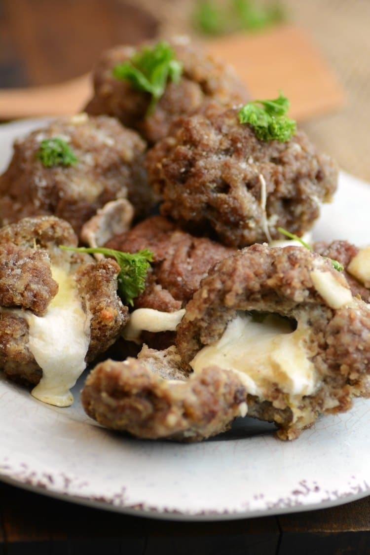 Mozzarella Stuffed Meatballs recipe