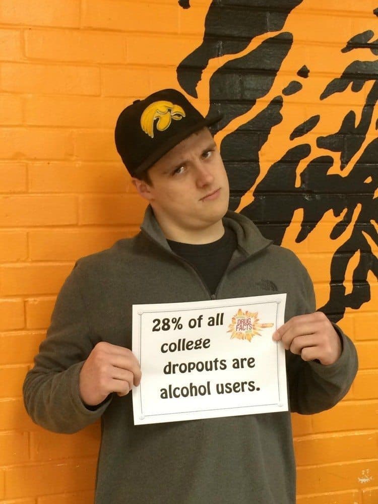 28 percent of college dropouts are alcohol users