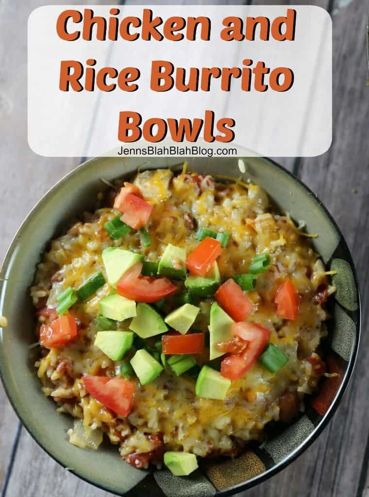 One Pot Chicken and Rice Burrito Bowls
