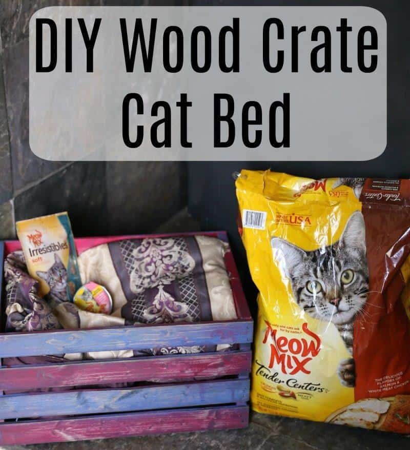 DIY Wood Crate Cat Bed