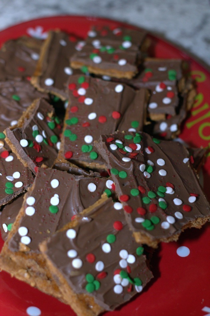 Chocolate, Caramel, Peanut Butter and Graham Cracker Christmas Toffee