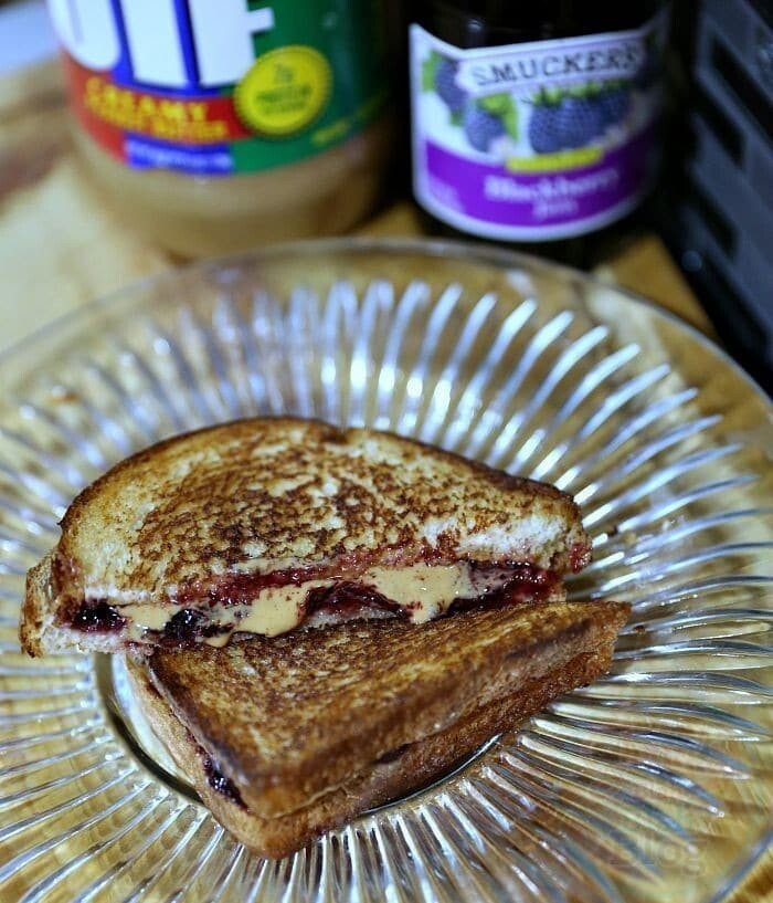 peanut butter and jelly grilled