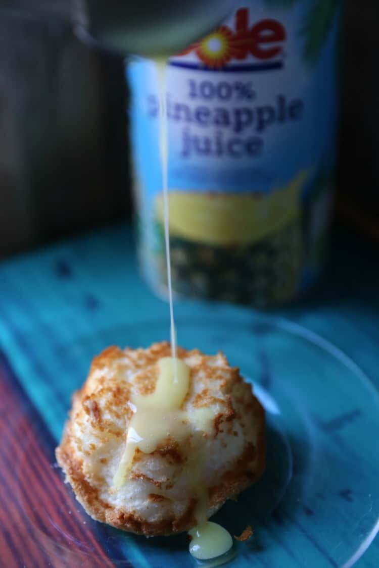 Pineapple Angel Food Cupcakes with Pineapple Glaze