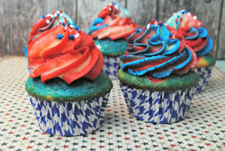 Red White & Blue Cupcakes Recipe