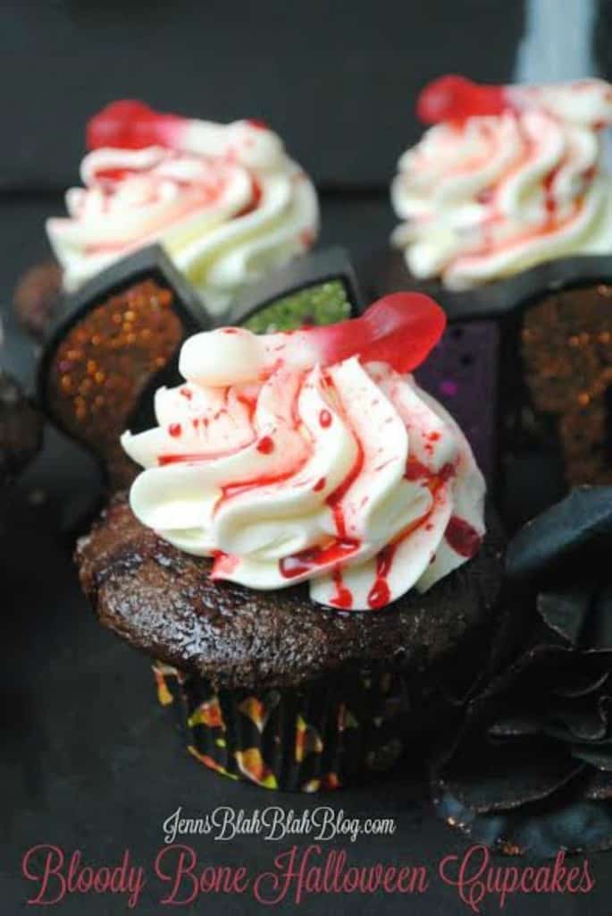 Bloody Bones Halloween Cupcakes REcipe