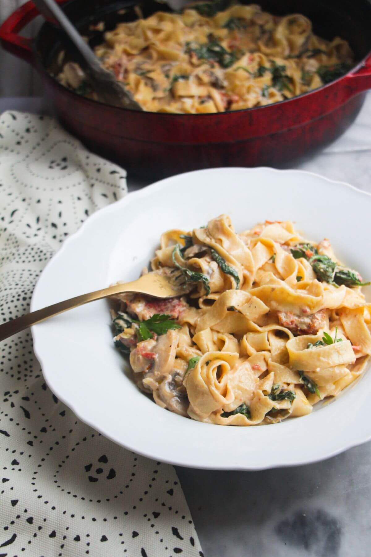 Creamy Mushroom Fettuccine Alfredo