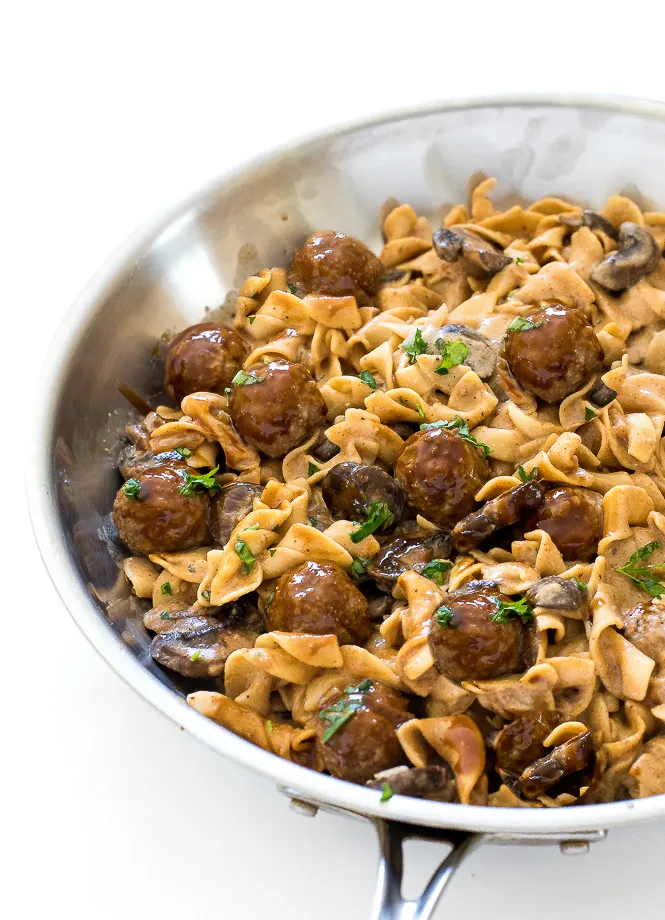 One Pan Meatball Stroganoff