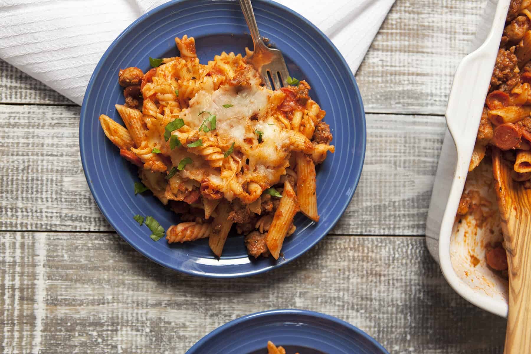 Hearty Italian Sausage and Pepperoni Pasta Bake