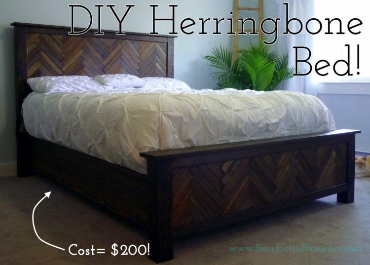 Diy Project How To Herringbone Bed, Diy Herringbone Headboard Plans